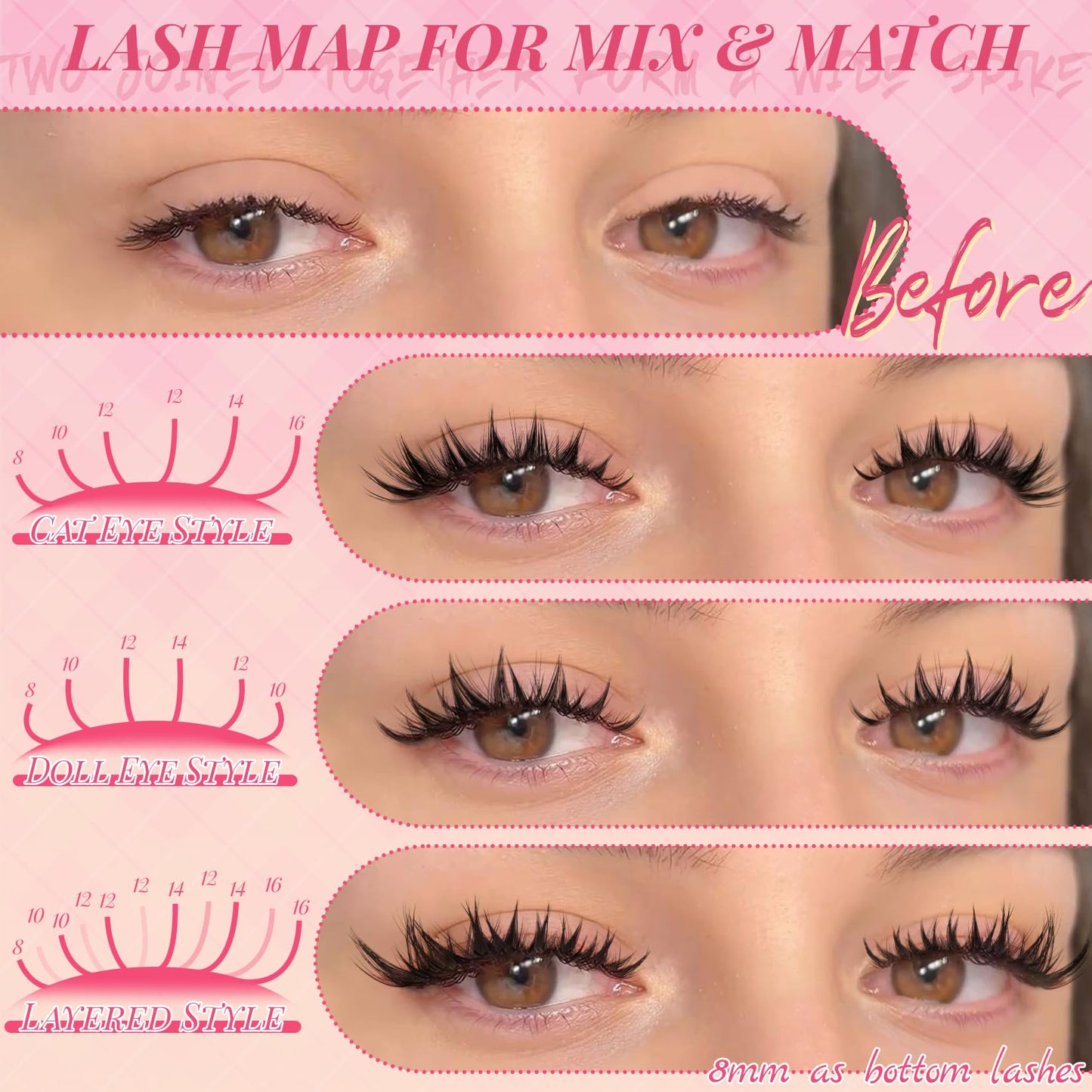 Manga Lash Clusters Anime Eyelashes Clusters with Wet Look Spikes (Vista)