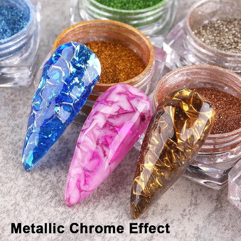 Metallic Mirror Chrome Nail Powder Set - 23 Colors Chrome Nail Art Powder