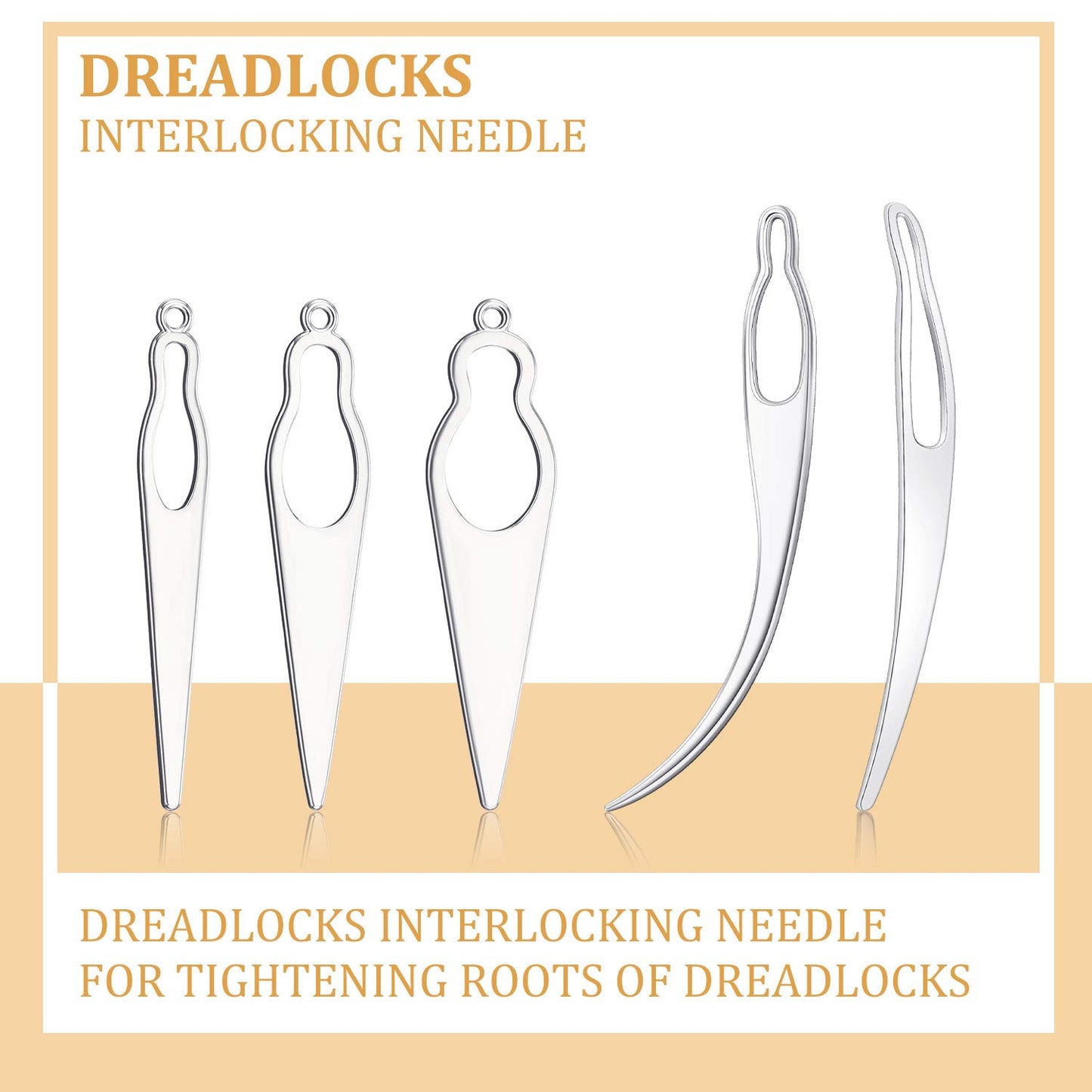 WILLBOND 5 Pcs Dreadlock Interlocking Tool for Locs with Metal Box Retighten Tool for Dreadlocks Interlocks Crochet Braiding Hair Tightening Maintaining Extensions Accessory(Silver)