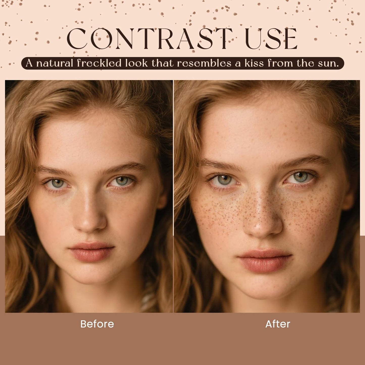 HOSAILY 2 in 1 Dual Ended Freckle Stamp&Freckle Pen, Waterproof Quick Dry Soft Dot Faux Freckles, Natural Lifelike Long Lasting Fake Freckle Marker Pencil Face Decoration Sunkissed Makeup