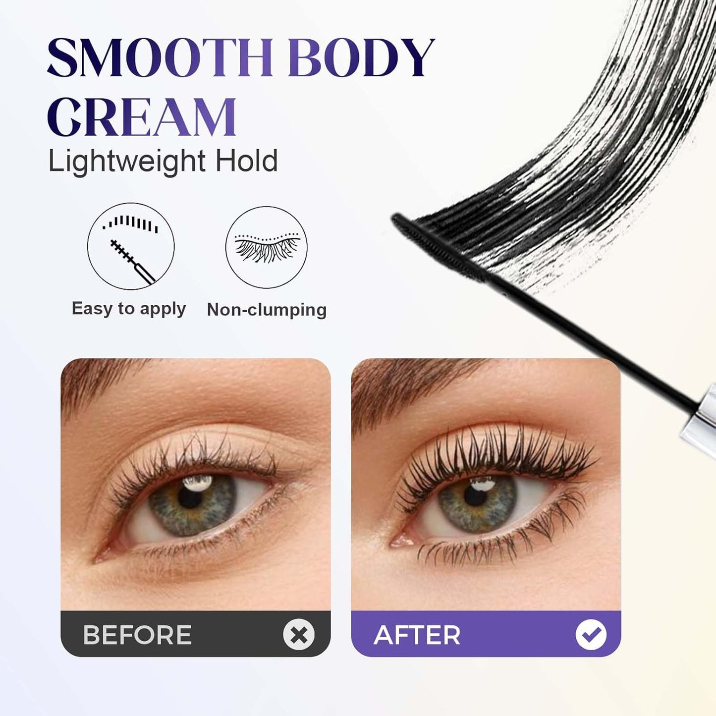Iron Mascara - 3D Curling & Volumizing Waterproof Mascara | Black, Washable, Smudge-Proof for Lengthened Lashes