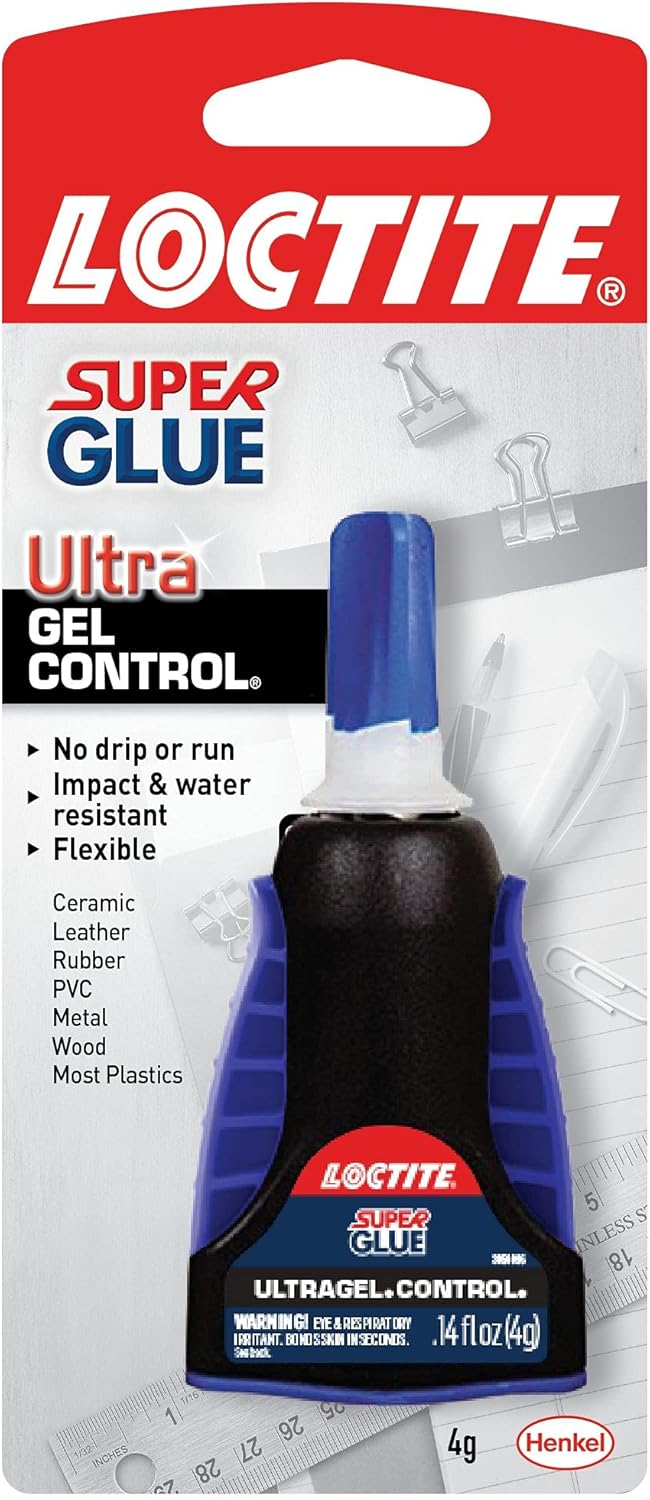 Loctite Super Glue Ultra Gel Control - Clear Cyanoacrylate Adhesive for Plastic, Wood & Metal | 0.14 fl oz