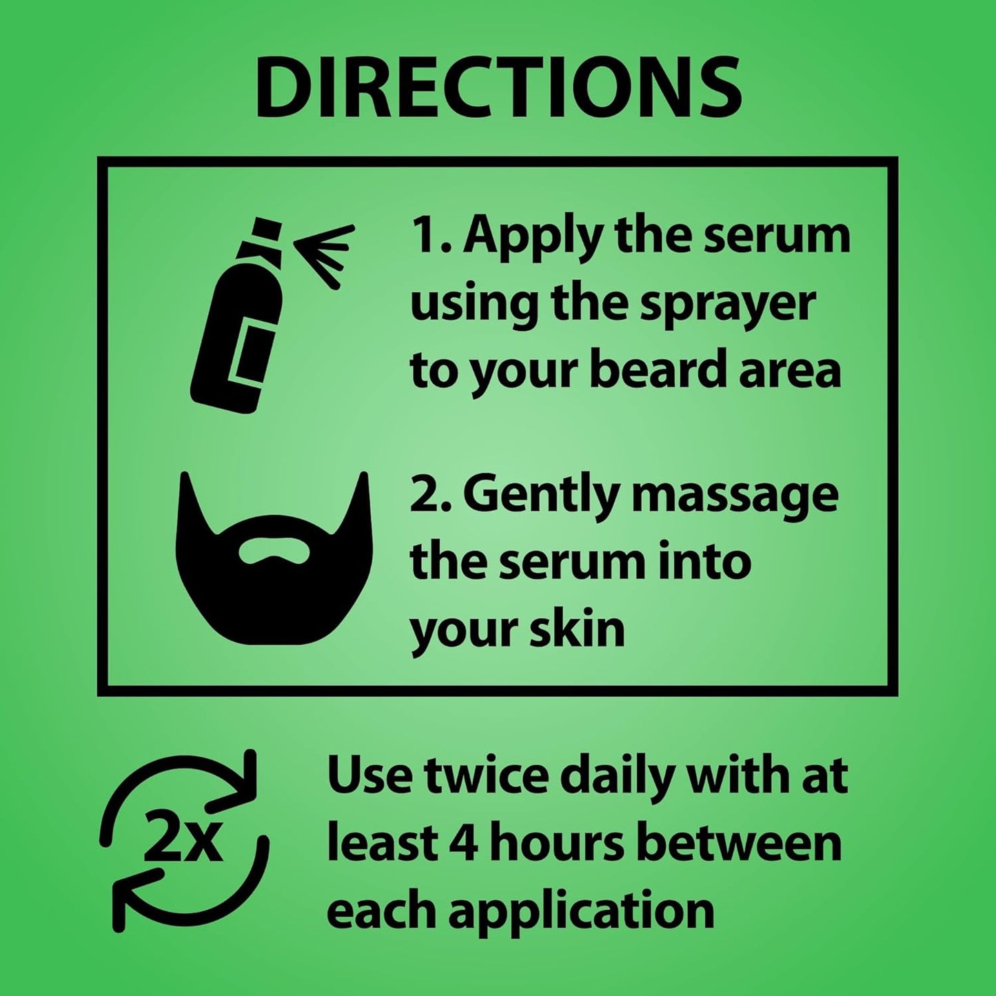 Minoxidil Beard Growth Serum - 5% Formula with 2X Biotin & Rice Water for Thicker Facial Hair | Ideal for Patchy Areas