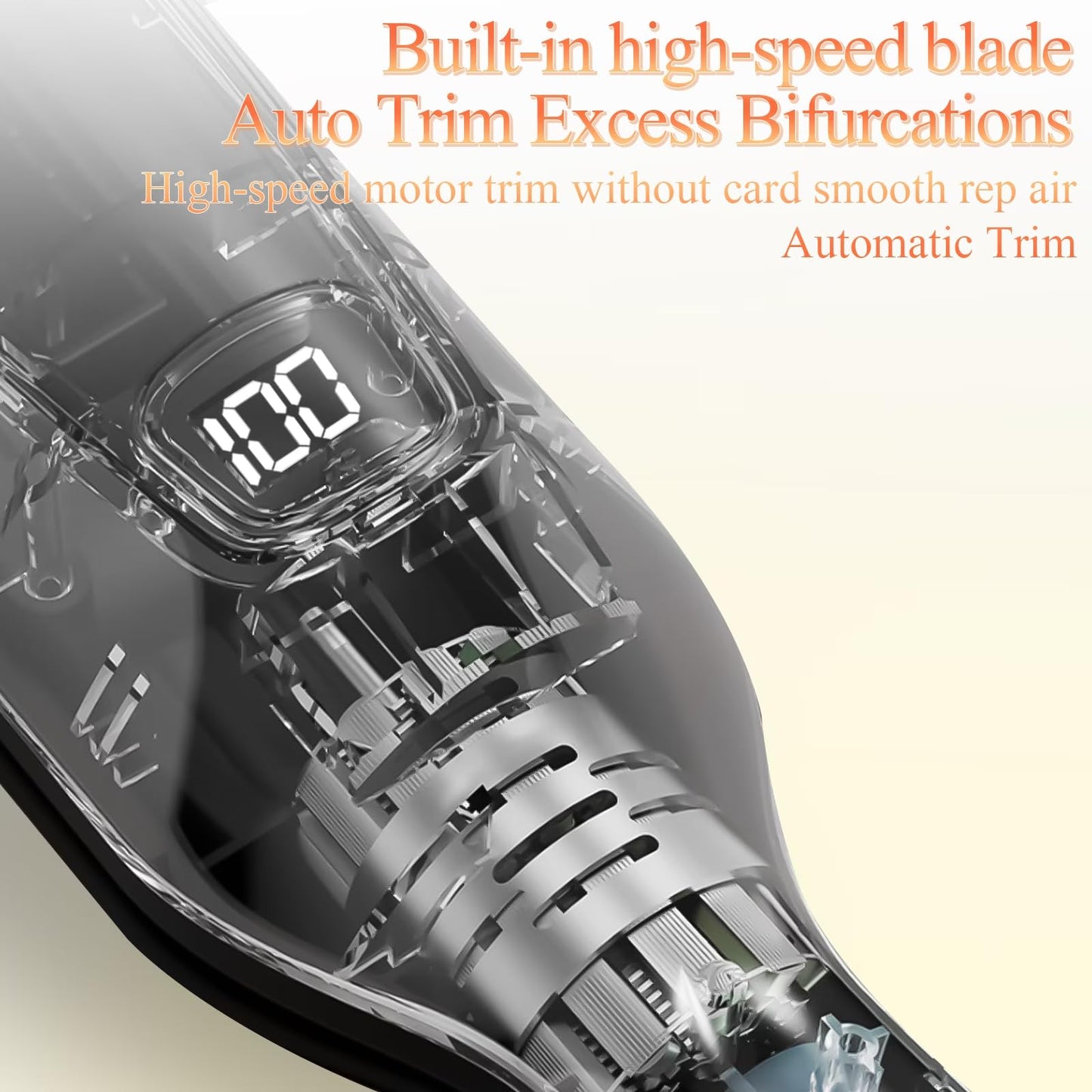 KYFIU Hair Trimmer Automatic Home Care Clipper 2-in-1 for Dry Damaged Splitting Broken Brittle Straight Curly Frizzy Beauty Styling (White)