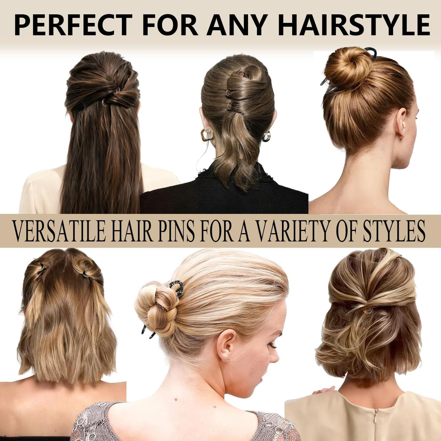 5PCS Prestige French Hair Pin,Prestige Hair Pin for Thin Thick Hair,Double-notch Locking Mechanism Anti-loosening Women Hair Accessories (light)