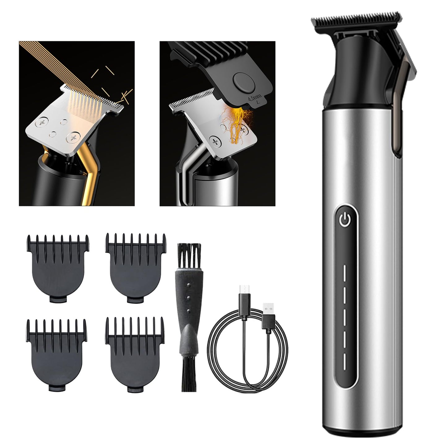 KOMINGDON Beard Trimmer for Men,Professional Electric Hair Clippers,Cordless Barber Hair Cutting,USB Rechargeable T Liners Shavers Edgers Haircut Trimmers,4 Guide Combs,Men's Gifts