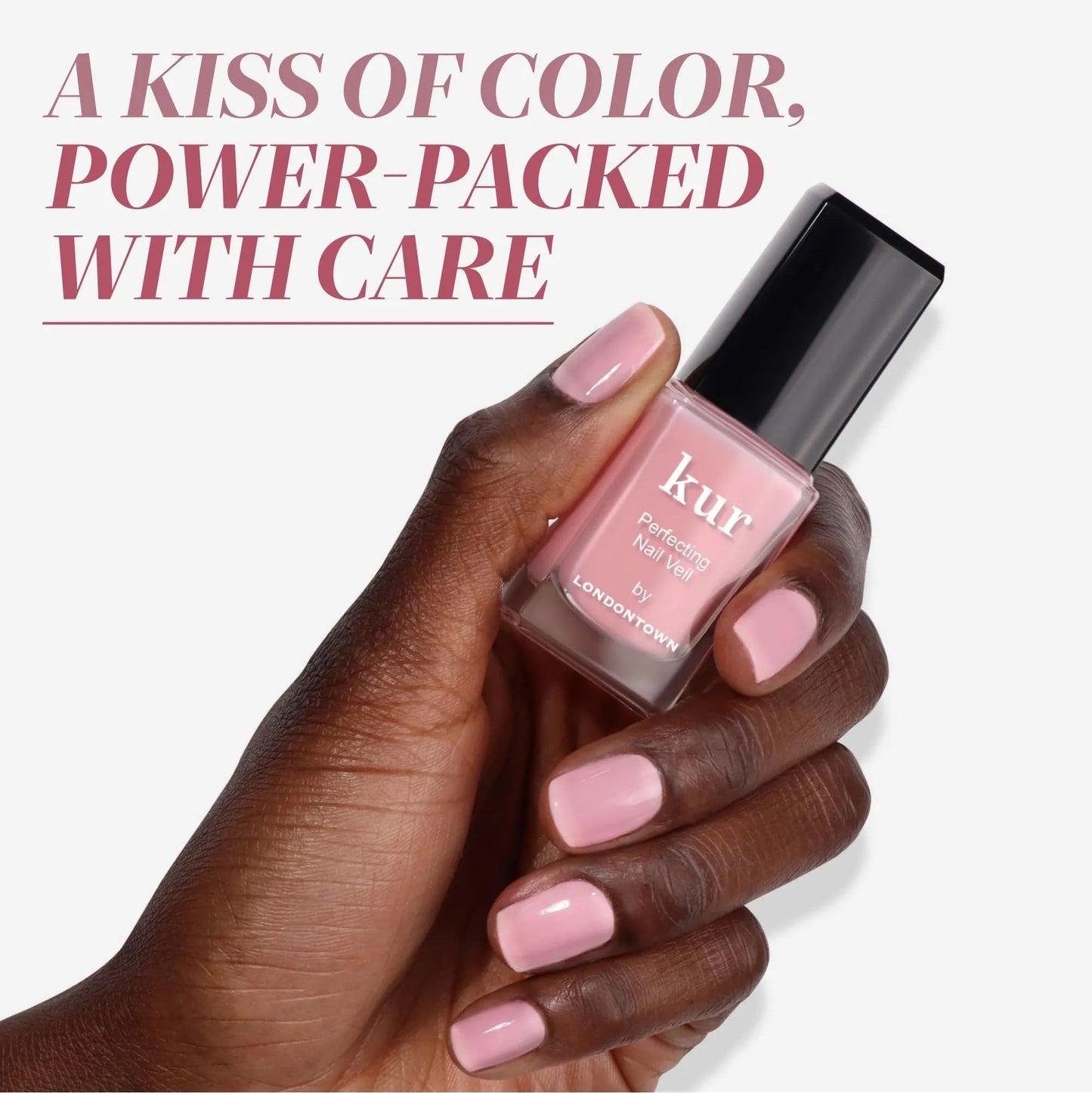 LONDONTOWN Perfecting Nail Veil, Sheer, Buildable Nail Tint Plus Nail Strengthener, Hydrates & Conditions Nails, #7 Sheer Cherry Blossom Pink, 0.4 Fl Oz