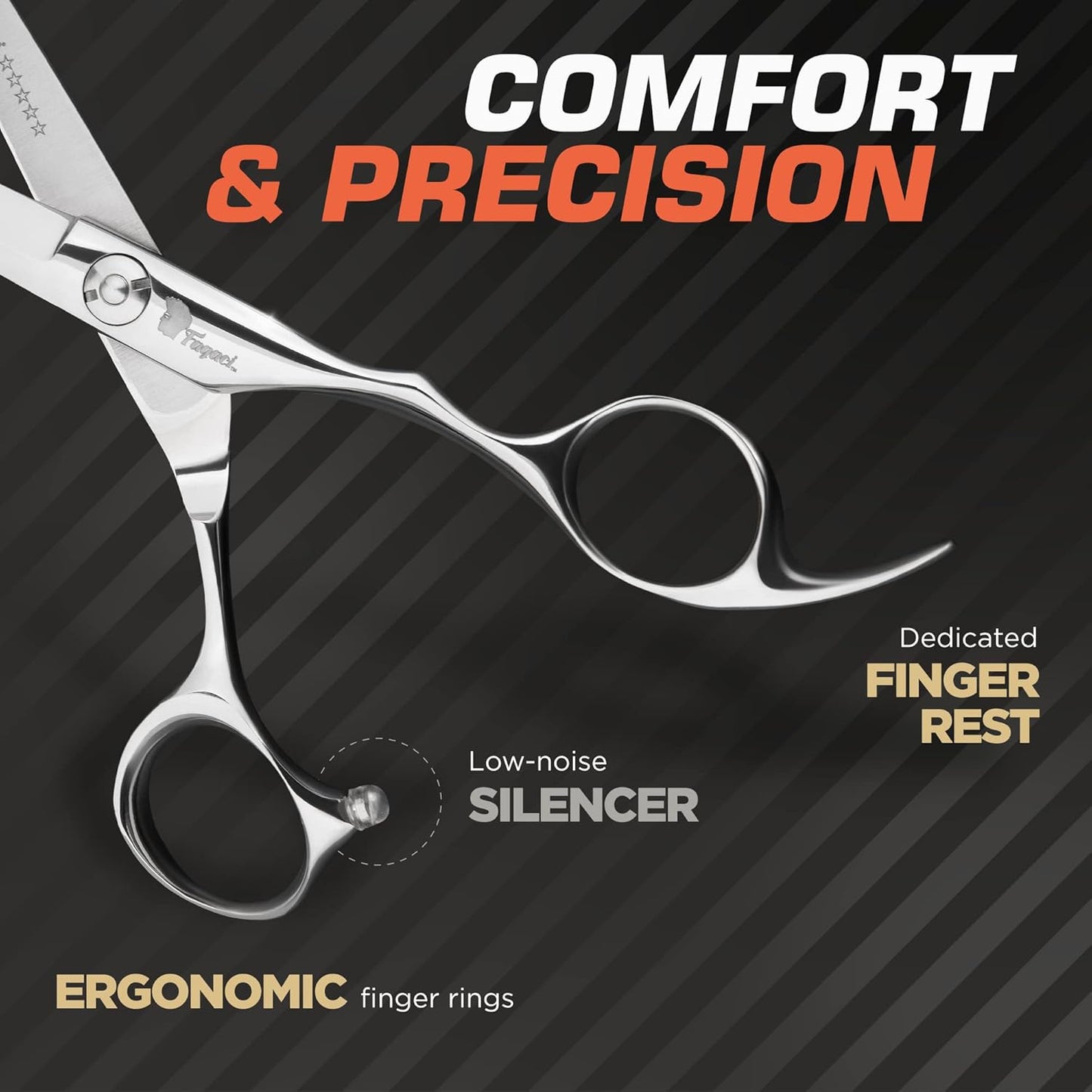 Professional Hair Cutting Scissors - 5 Inch 440C Steel Blades for Smooth, Precise Cuts | Durable Barber Shears with Elegant Sheath