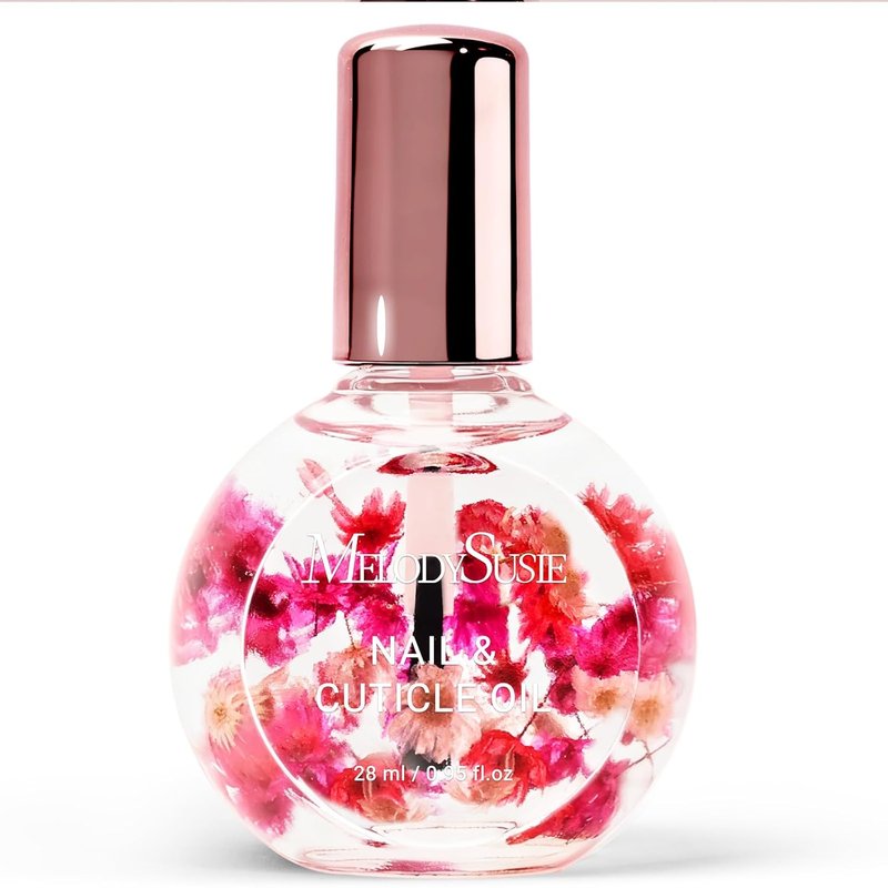 MelodySusie Rose Cuticle Oil - Infused with Real Flowers | Hydrating & Nourishing 28ml for Stronger Nails