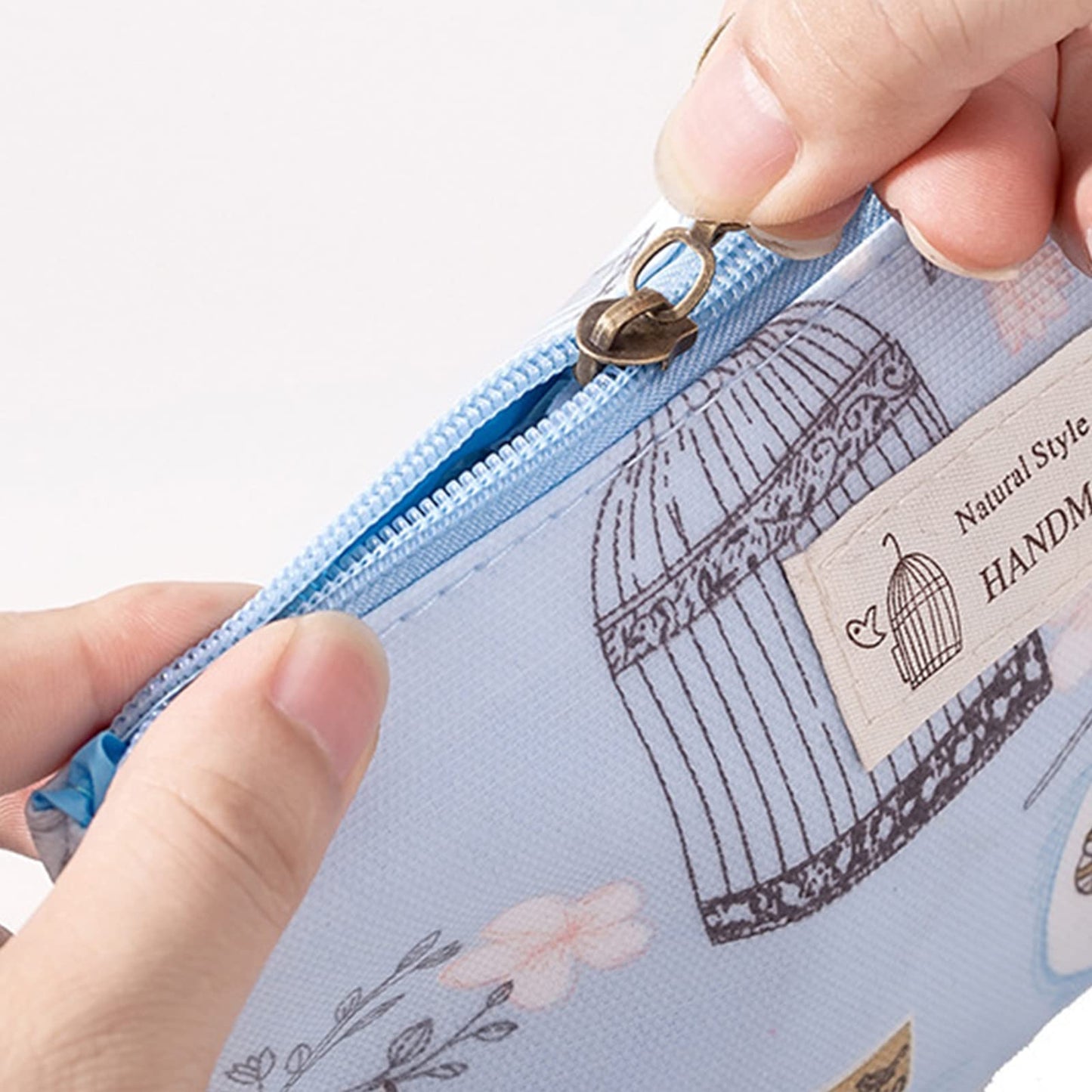 Qikuver Canvas Cosmetic Bags, 2 Pieces Cosmetic Bags for Women, Makeup bag Cute Cosmetic Bag Organizer Small Mini Makeup Pouch for Purse Toiletry Bag