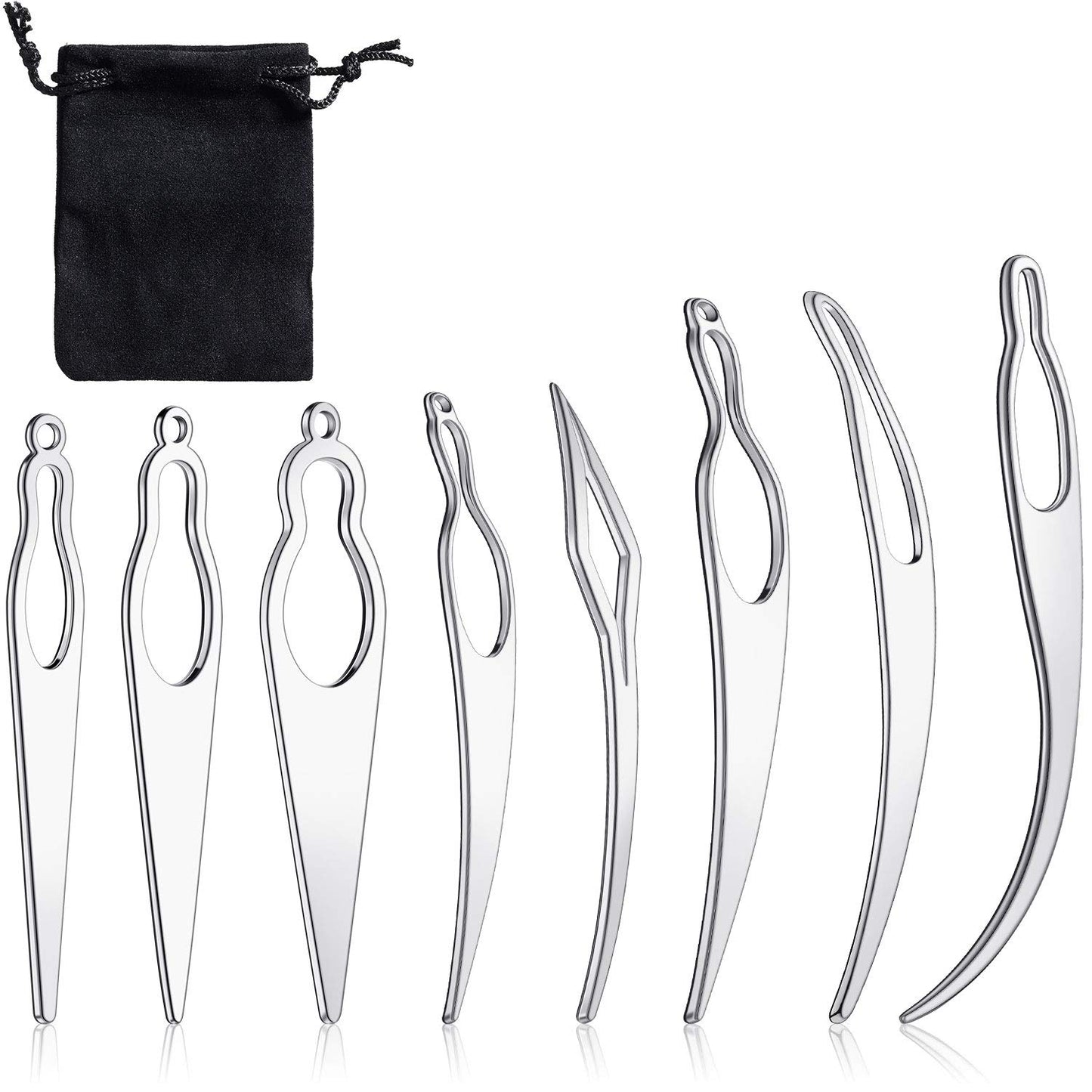 WILLBOND Interlocking Tool for Dreadlocks - 8 Pcs Crochet Hair Maintenance Set | Gold