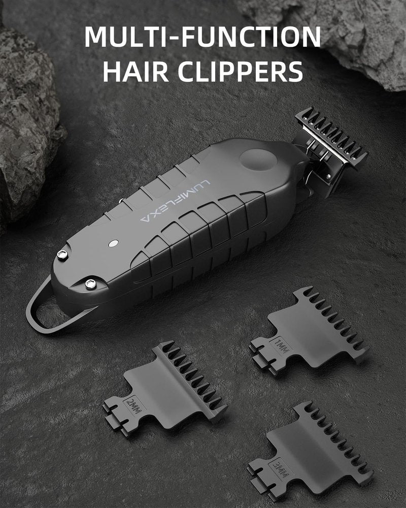 Lumiflexa Professional Hair/Beard Trimmer for Men, USB-C Rechargeable Hair Trimmer for Men with Stainless Steel Blades, Zero Gapped Hair Clippers for Barber, Cordless Rechargeable Hair Clippers