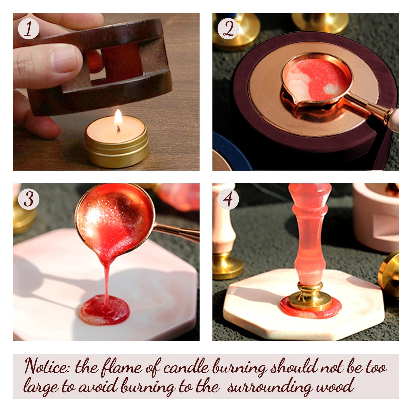Wax Seal Warmer Melting Pot Wax Sealer Melting Furnace with Melting Spoon for Sealing Stamp Letter Envelope