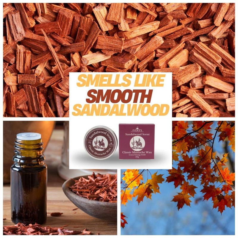 G.B.S Gents Strong Hold Sandalwood Mustache Wax, Easy Application, Restyleable, long lasting hold