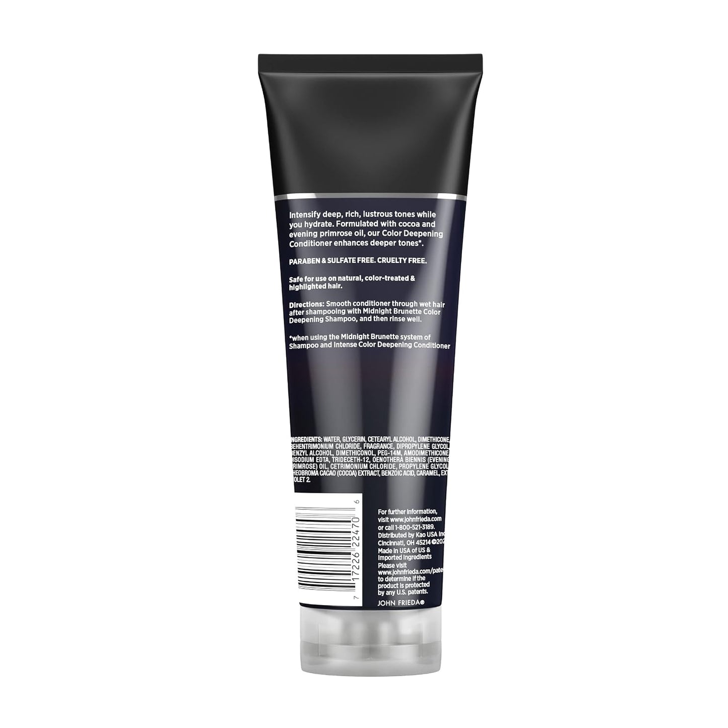 John Frieda Midnight Brunette Conditioner - Deepening Formula with Cocoa & Primrose Oil | 8.3 Oz