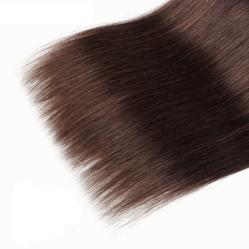#4 Brown Bundles Human Hair Straight Bundles 28 30 32 Inch Chocolate Unprocessed Brazilian Virgin Hair 3 Bundle 50 Gram Per Bundle Deals Quick Weave Hair Extensions