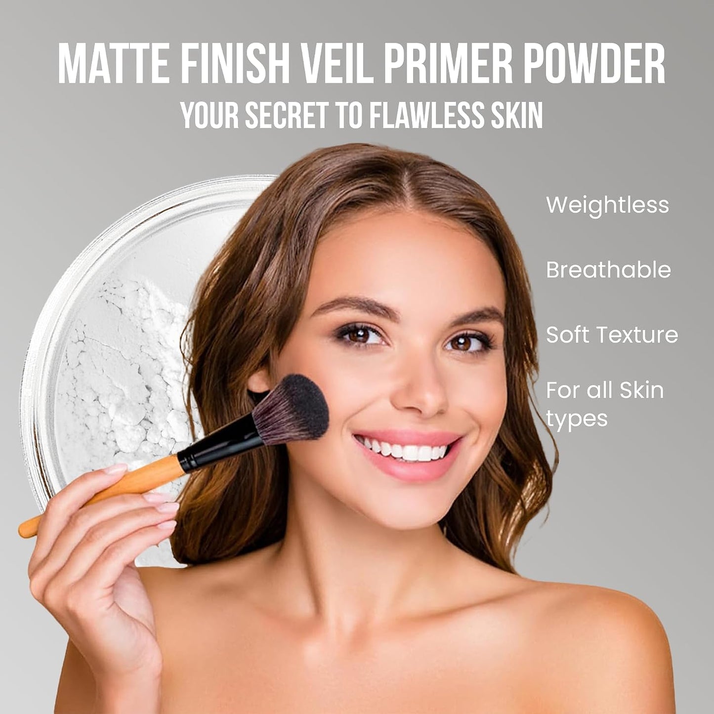 Mineral Makeup Starter Kit for Beginners - Full Size Foundation, Blush, Bronzer & Veil Primer | Warm Shades