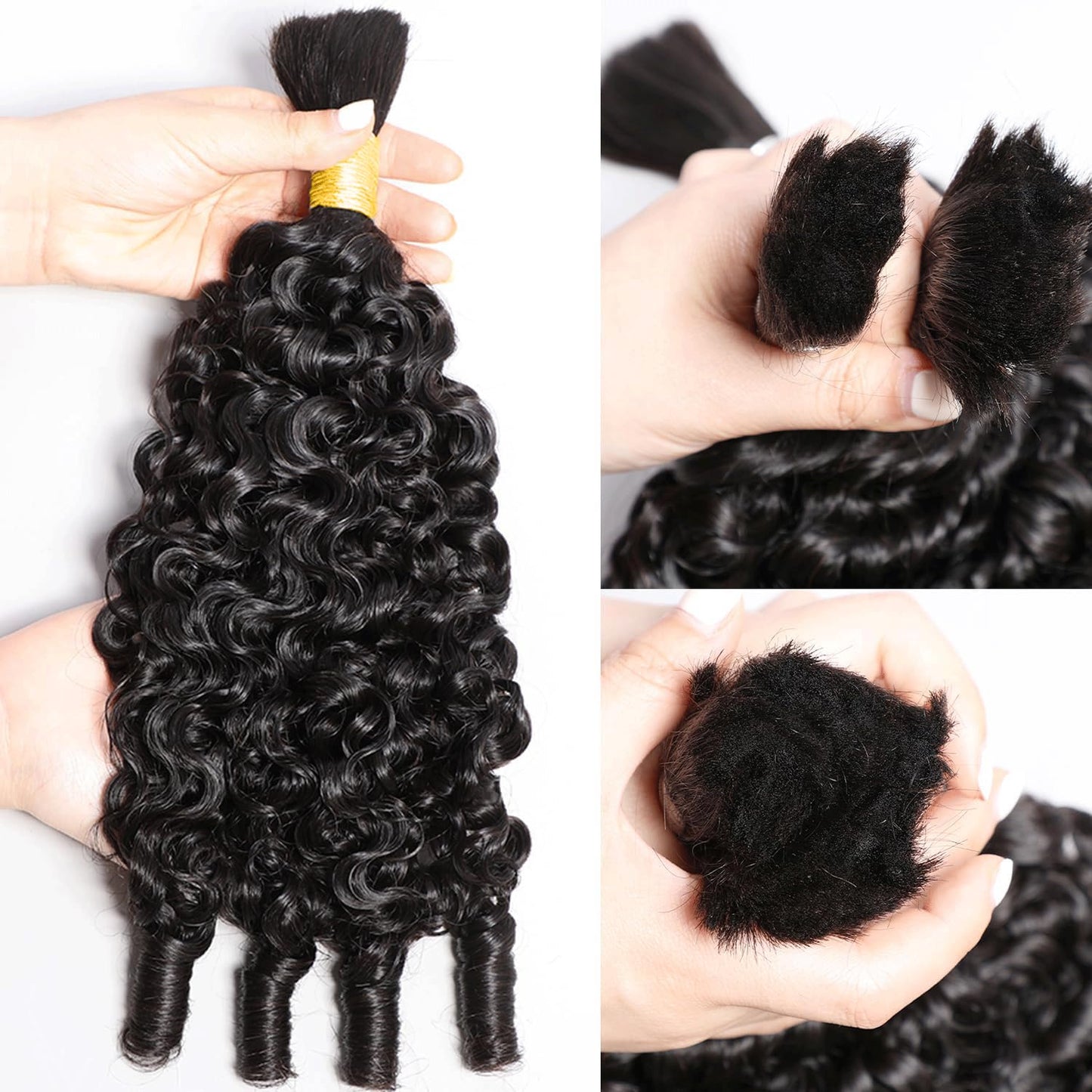 15A Human Braiding Hair - Boho Burmese Curly Spiral Ends | 18 Inch, 60g Bundle for Salon-Quality Styles