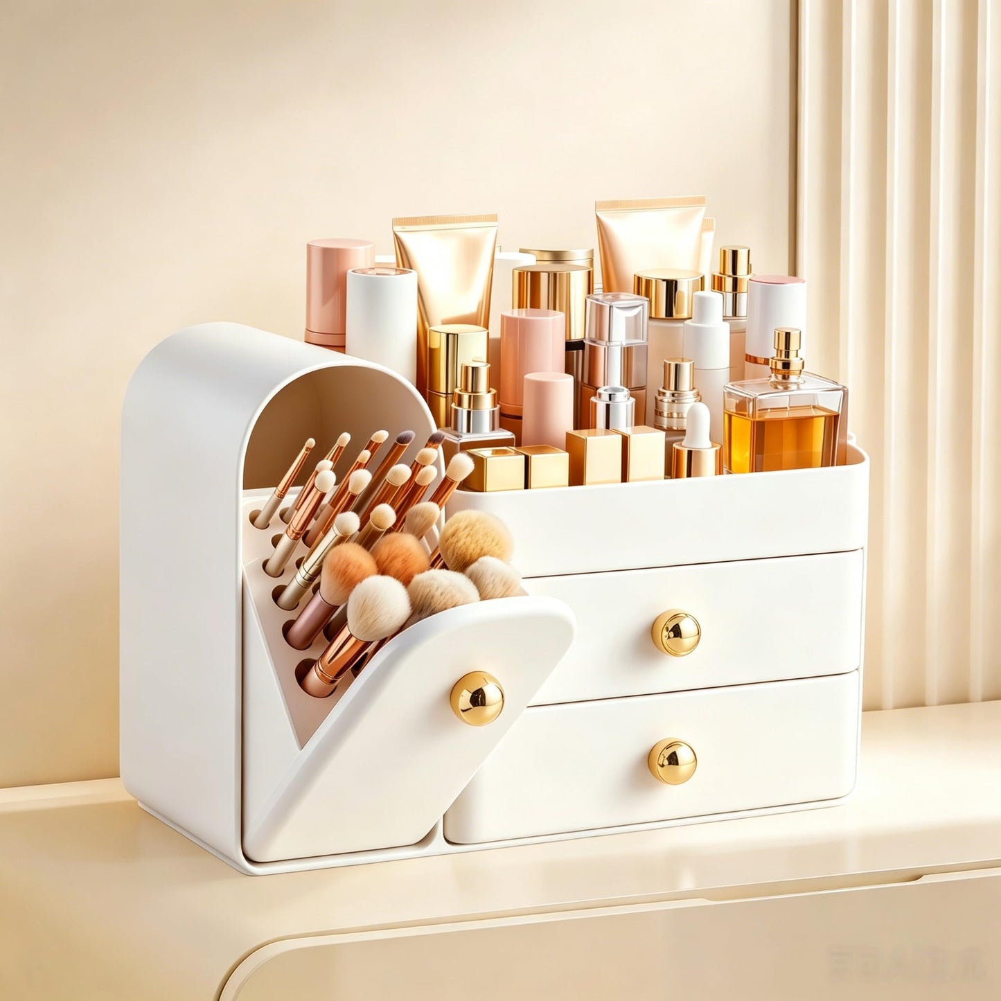 HBlife Makeup Organizer with Brush Holder for Vanity