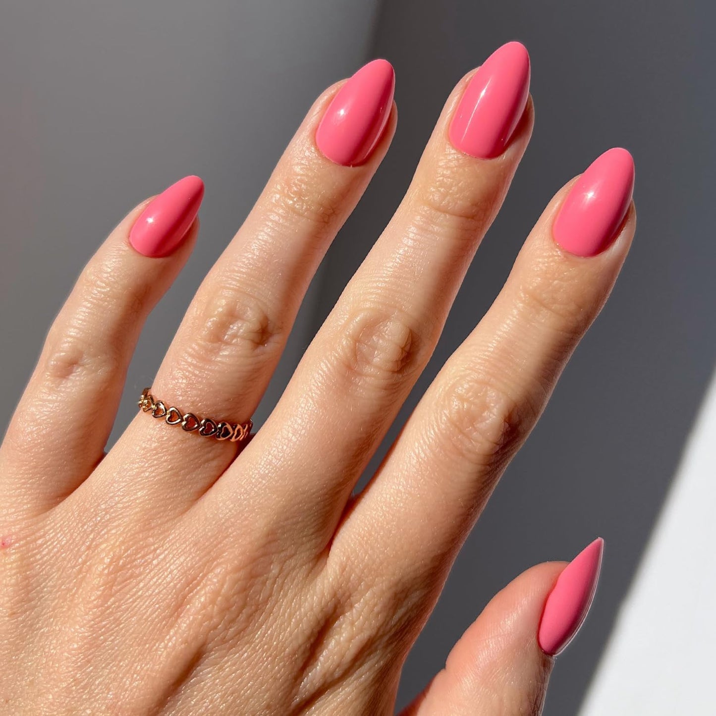 Glamnetic Press-On Nails - Pink Me Up Spring Almond Nails | Pastel Pink French Tips with 3D Pearls - 30 Nail Kit, 15 Sizes