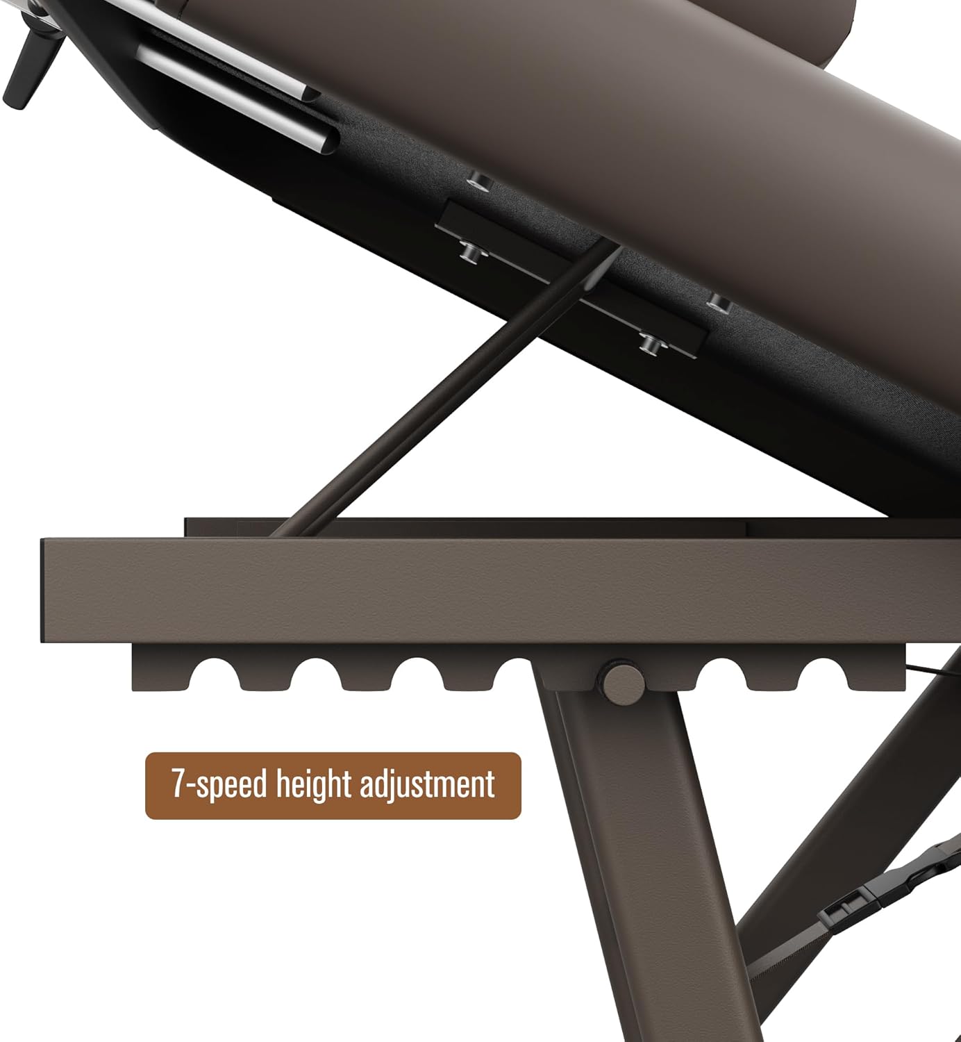 Adjustable Massage Table - Manual Height & Backrest Control, Face Pillow & Headrest | Brown Spa Treatment Bed