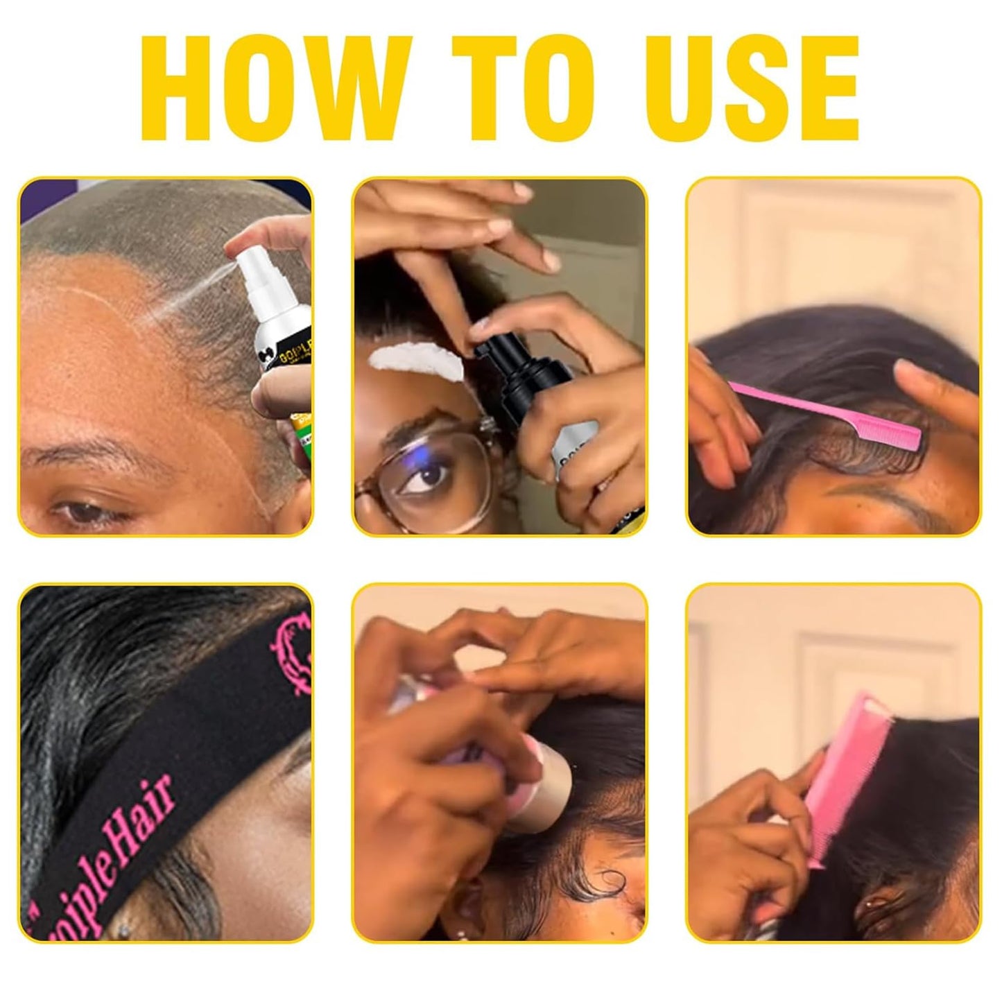 Lace Melting and Holding Mousse Glue-Less Hair Adhesive for Wigs, Wig Glue Lace Melting Spray Lace Melt Mousse for Closure Wigs Extensions, Wig Melting Mousse Supreme Hold for Wig Hair Wig Install Kit