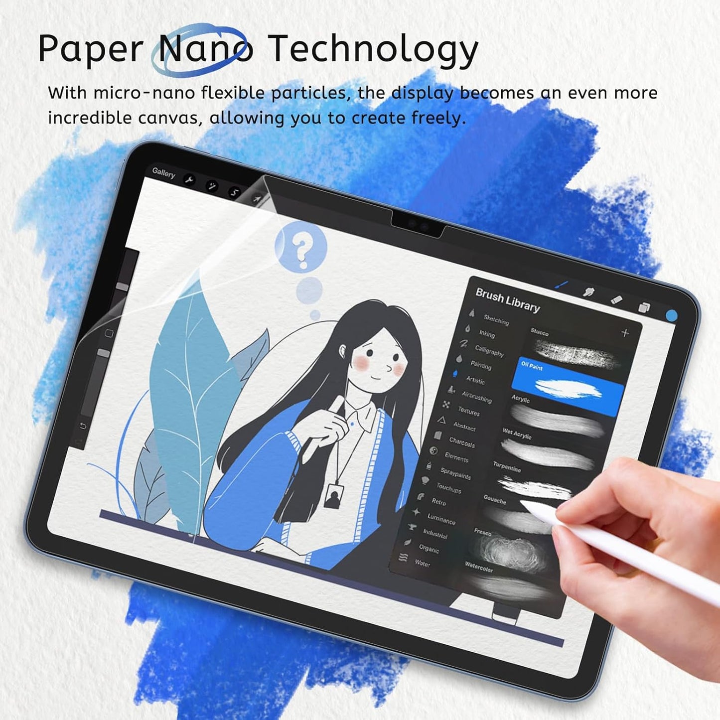 MOBDIK Paperfeel Screen Protector for iPad A16 & Air | Anti-Glare, Easy Install, 2-Pack