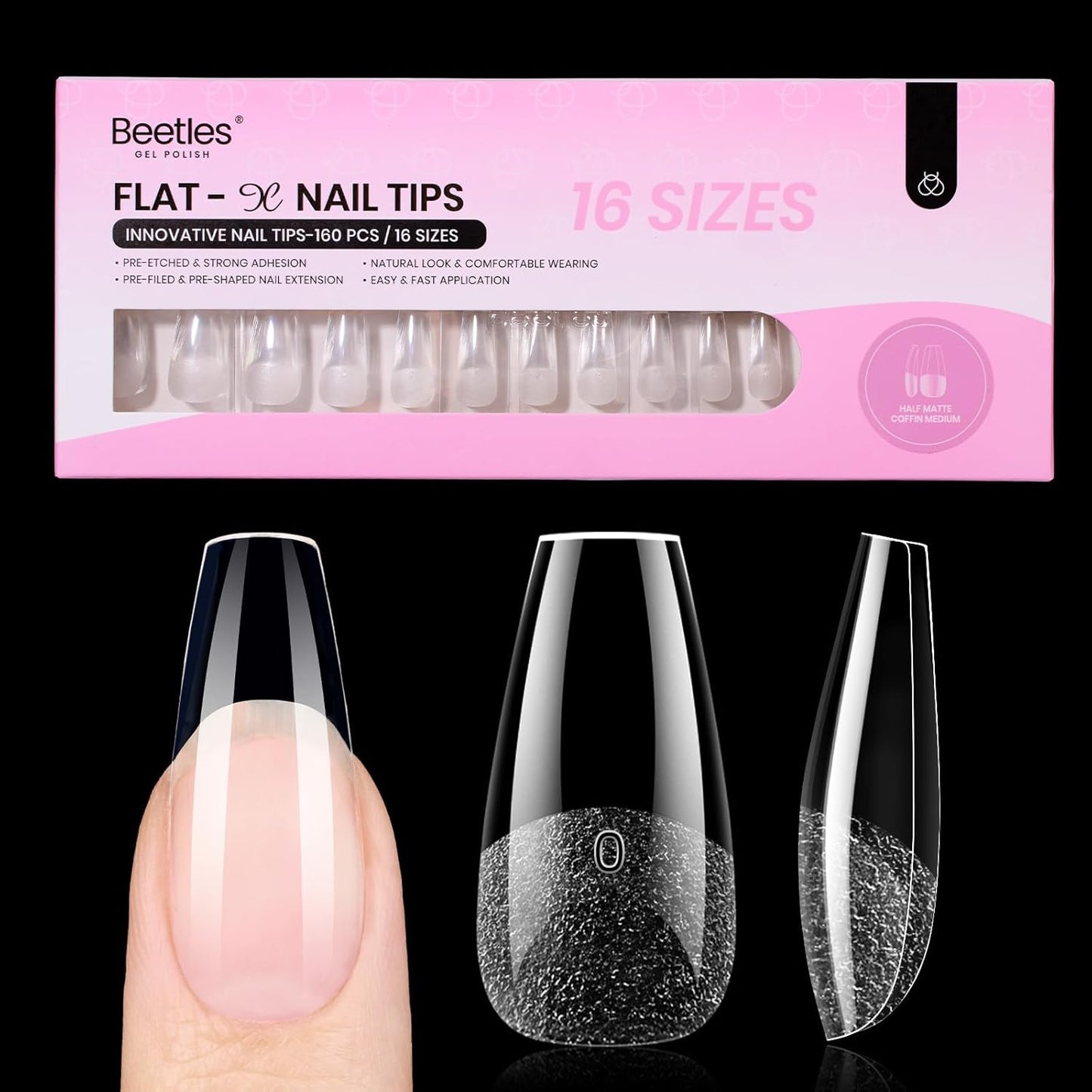 Beetles Nail Glue Gel - Super Strong 2Pcs 20g for Acrylic & Press-On Nails | Clear Summer Nail Art