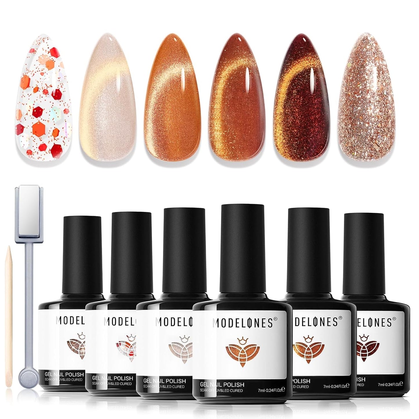 Gel Nail Polish Set - 6 Pastel & Neon Colors for DIY Manicure | Soak Off, LED Compatible