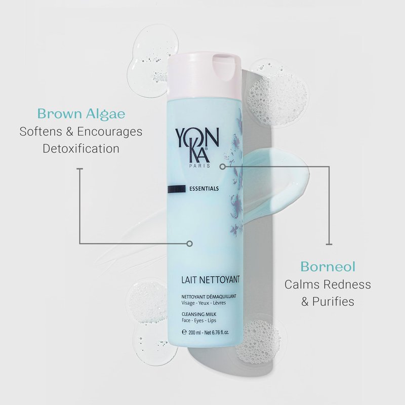 Yon-Ka Lait Nettoyant | Gentle Milk Cleanser & Makeup Remover with Plant-Based Ingredients | Moisturizes and Balances Skin pH | All Skin Types and Paraben Free | 6.76 fl oz