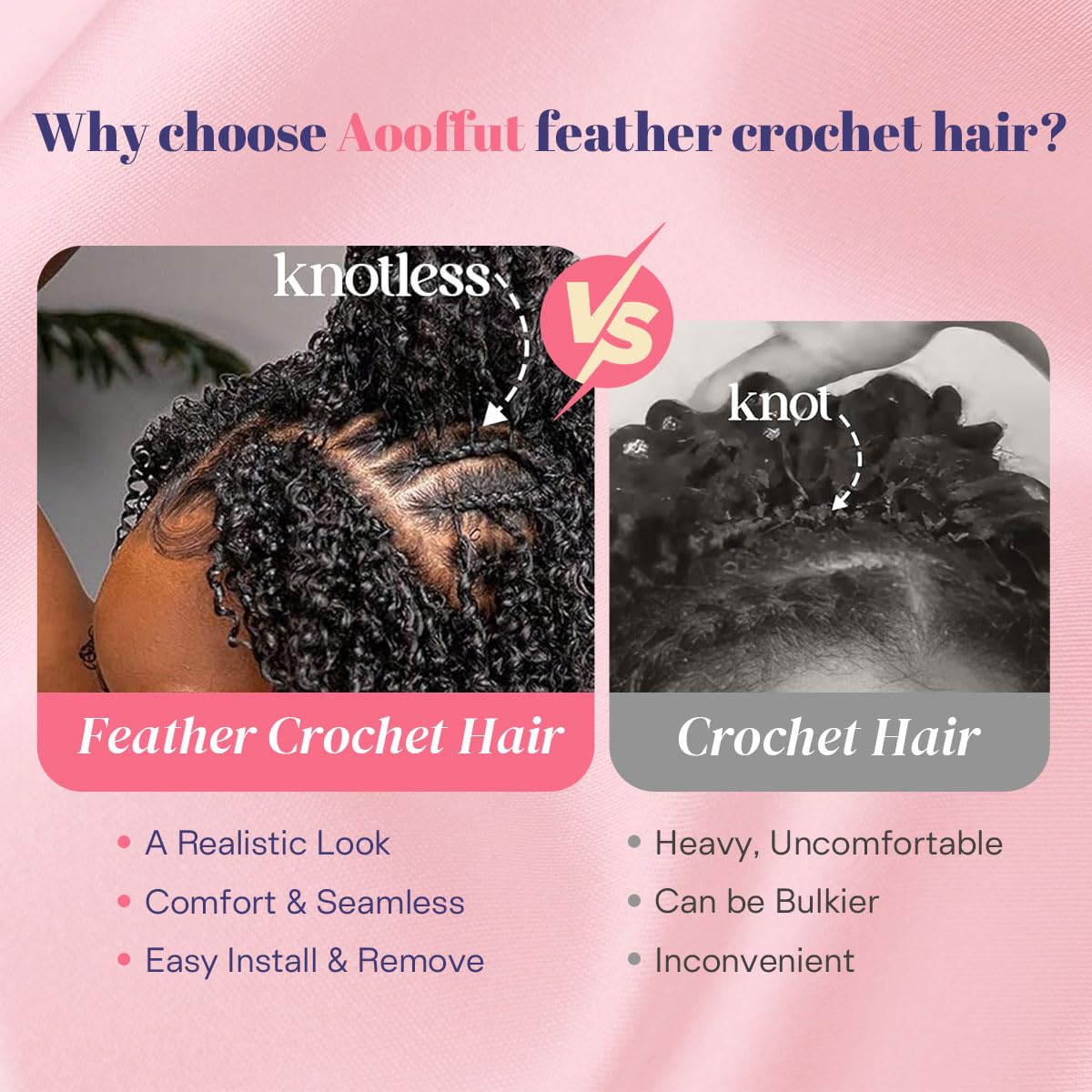 Aooffut Feather Crochet Hair Extensions for Women 18 Inch 100 Strands Miracle Knots Hair Pre-Separated Invisible Human Hair Blend Synthetic Curly Deep Wave Crochet Hair(100strands Black)
