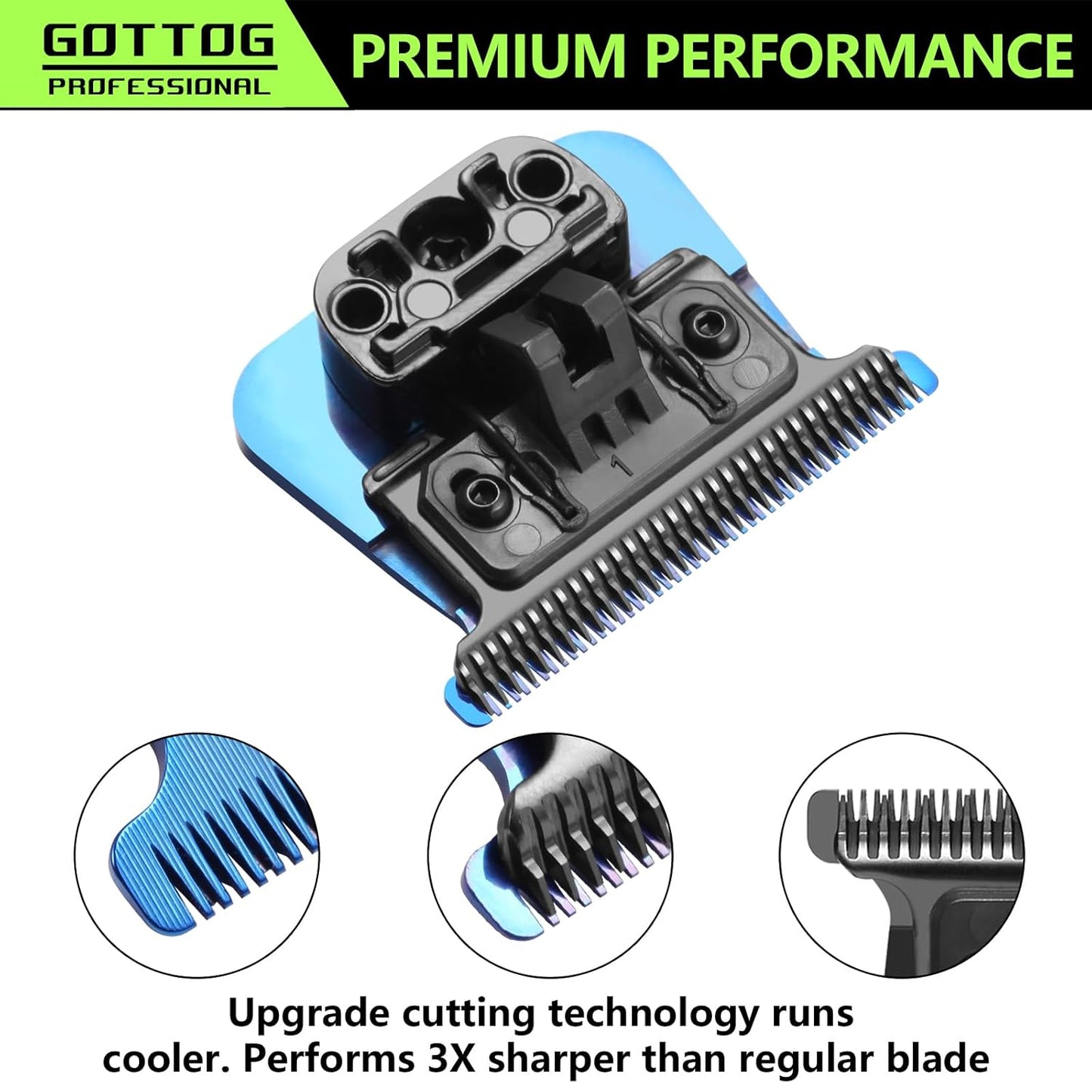 FX707BL Replacement Blades - Zero-Gapped Compatible Blades for FX787 & FX726 Trimmers | Blue