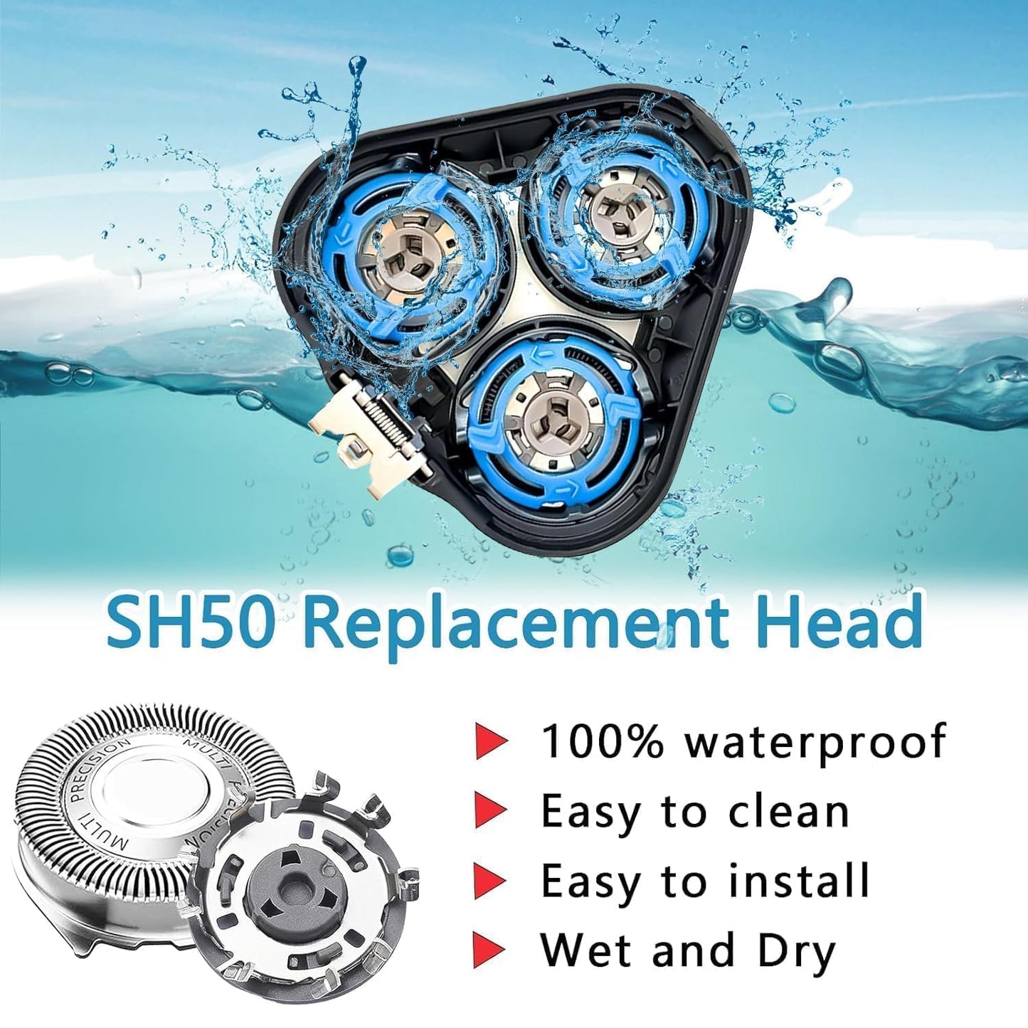 SH50 Replacement Heads Compatible with Philips Norelco Series 5000 Replacement Heads,SH50 Blades for Philips Norelco 5000 Electric Shavers Series 5000 Complete Head