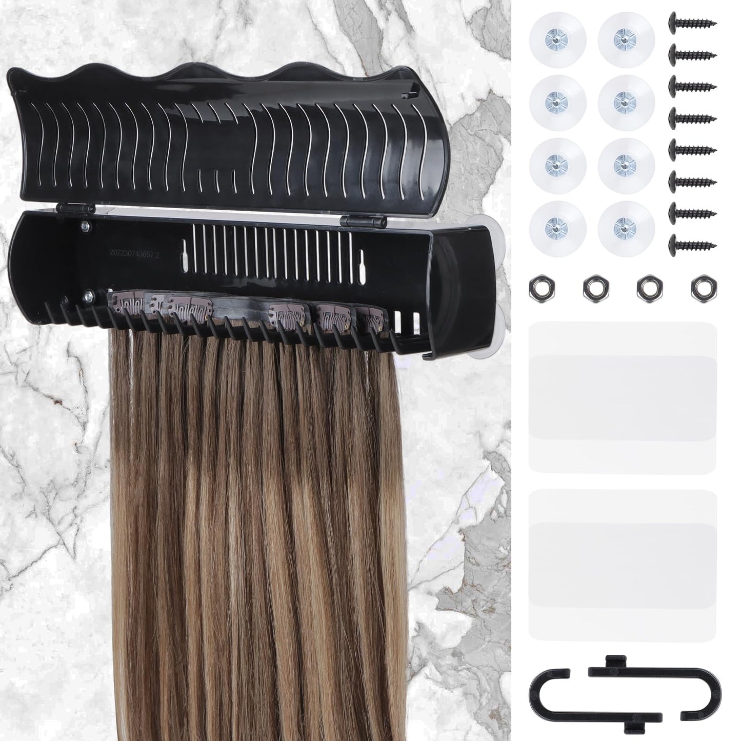 IDN BEAUTY Hair Extension Holder Stand for Styling, 4 Installation Modes With Tool, Hair Extension Holder Designed to Securely Hold Your Extensions for Washing, Styling, Packing and Storing