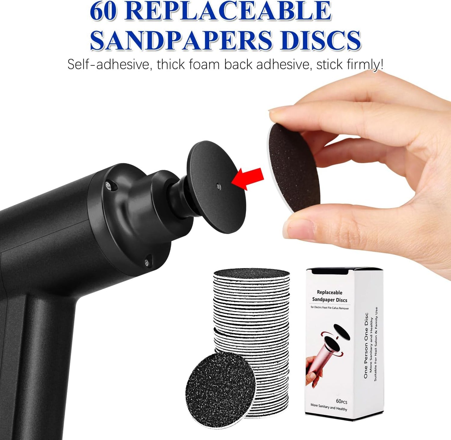 Electric Callus Remover - 4500 RPM Adjustable Speed Foot Sander for Smooth Heels | Black