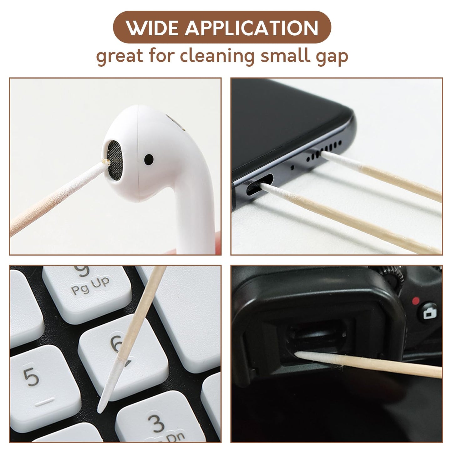 800PCS Pointed Cotton Swabs with Storage Case - 4 inch Microblading Precision Tip Cotton Swabs with Wooden Sticks - for Makeup, Tattoo Permanent Supplies