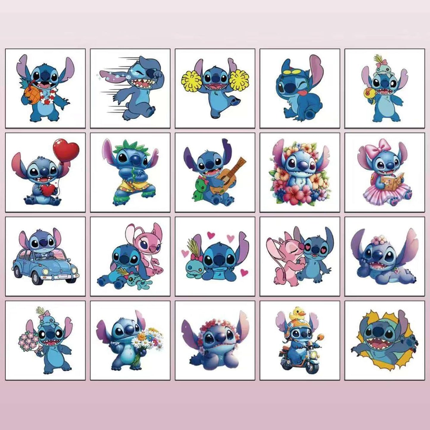 Lilo & Stitch Temporary Tattoos - 20 Pcs for Teens Birthday Party | Fun Party Favors & Decorations