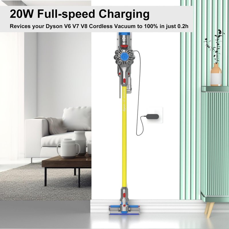 Onadrive Charger Compatible for Dyson V6 V7 V8 - Power Cord Only Compatible for Dyson V6 V7 V8 DC58 DC59 DC61 DC62 SV03 SV04 SV05 SV06 Cordless Vacuum Cleaner Model 967813-02 205720-02