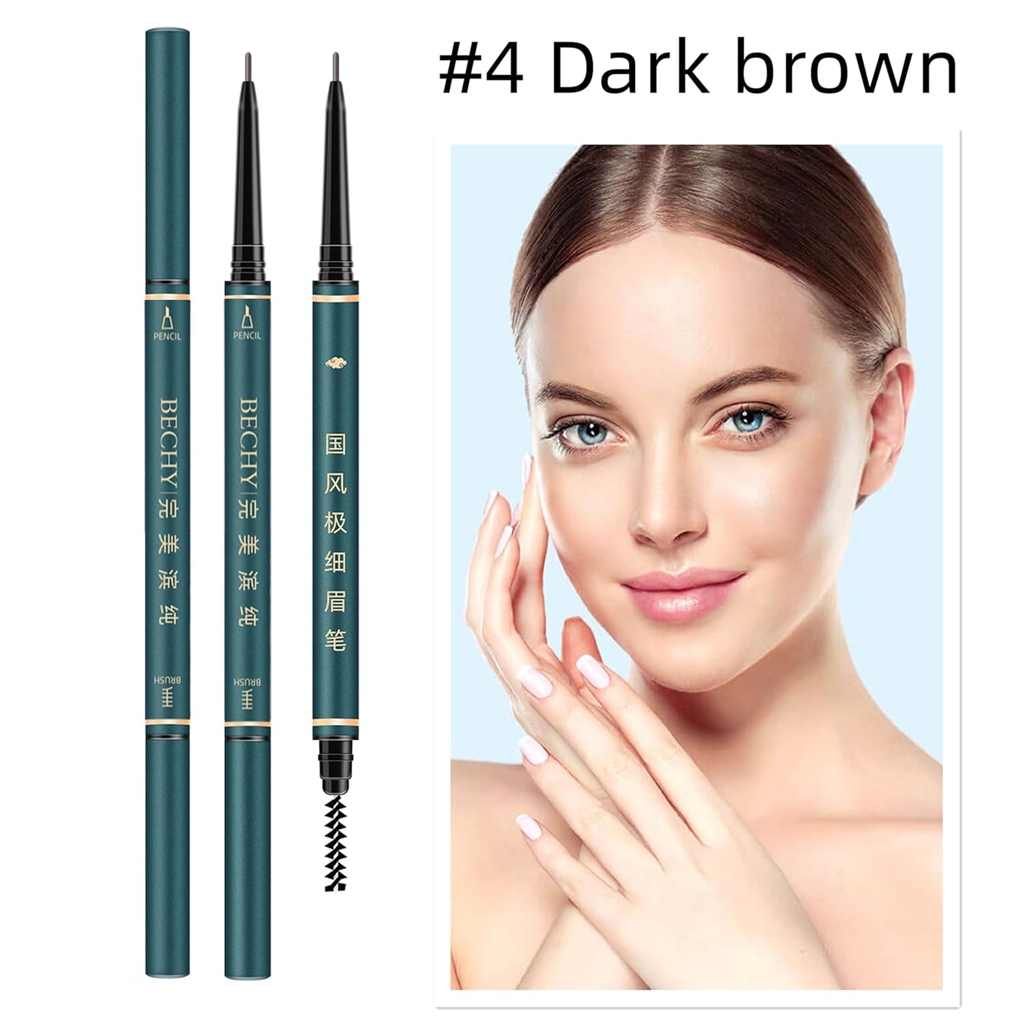 Eyebrow Pencil Set - 3 PCS Waterproof Micro Brow Pencils with Brush & Razor | Ultra-Fine Makeup Tools for Women
