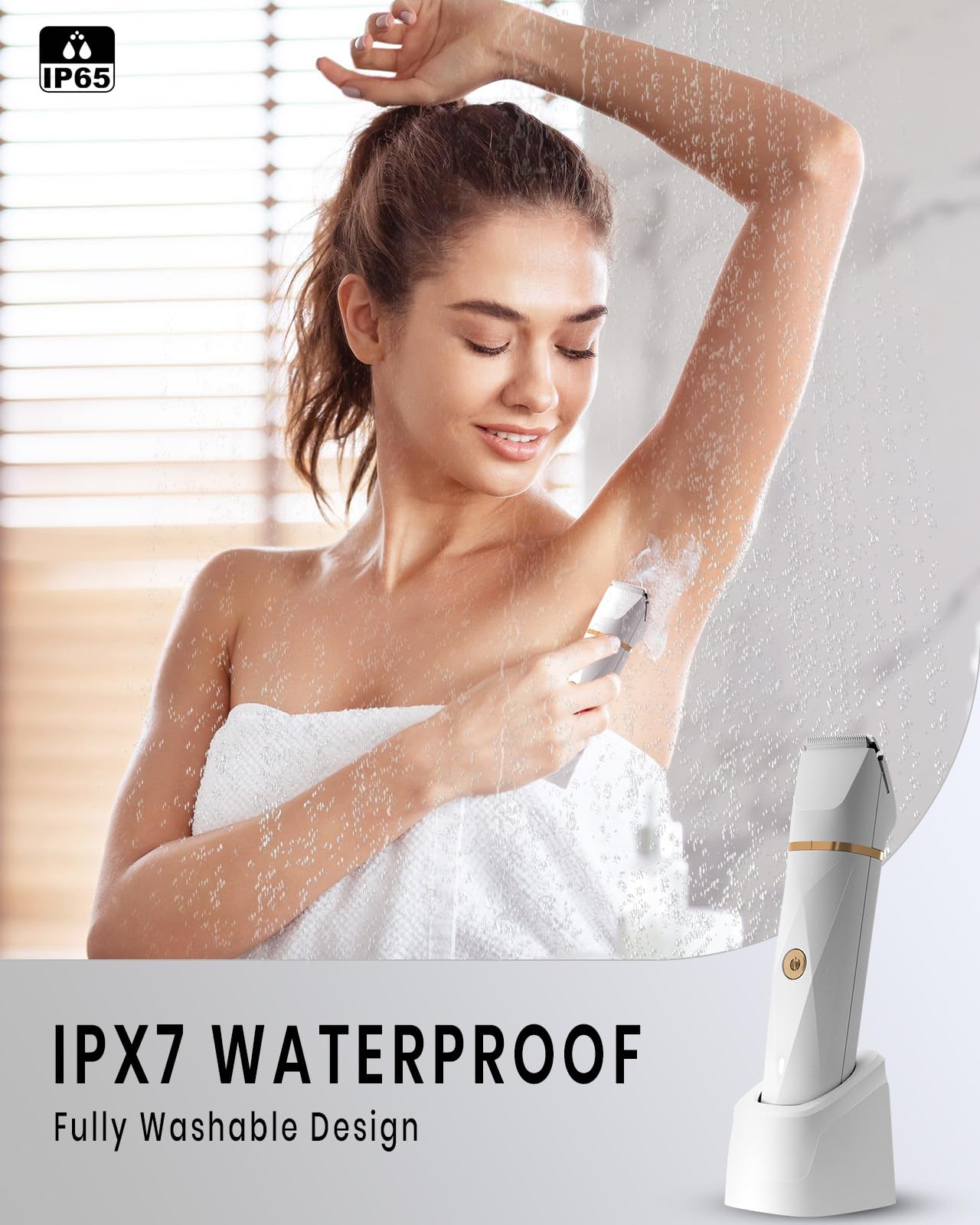 Bikini Trimmer for Women Waterproof,3 in 1 Electric Razors for Women,IPX7 Waterproof Hair Trimmer and Facial Hair Remover for Wet & Dry