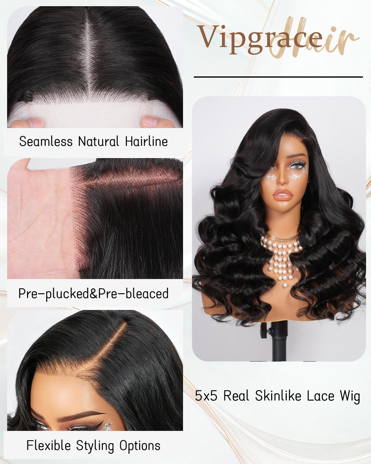 5x5 HD Lace Closure Wig - 200% Density 26 Inch Body Wave | Ultra-Thin Swiss Lace, Pre-Plucked, Glueless Design
