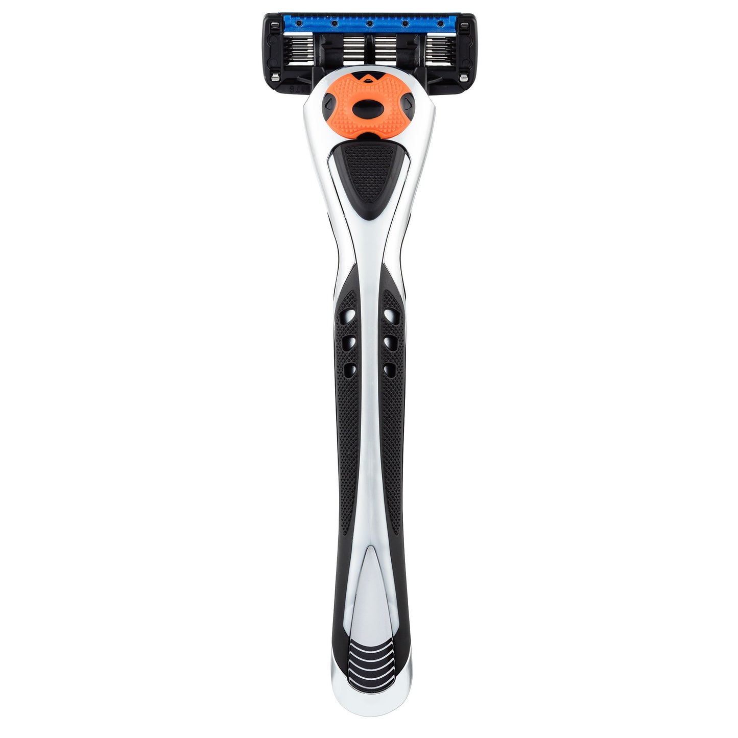 Personna Men's 5 Blade Razor with Bulk Pack of 12 Replacement Razor Cartridges and Shaving Razor Handle (Silver)