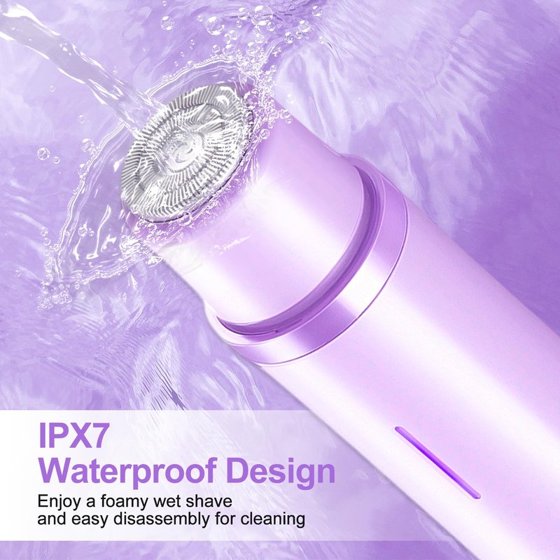 2026 New Bikini Trimmer for Women, 2 in 1 Dual Head Body Bikini Shaver, Ultra Low Silent, Painless & Cordless Hair Removal for Body, IPX7 Waterproof & Easy Cleaning for Shower & Travel (Purple)
