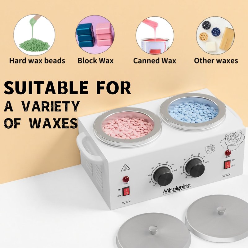 Double Wax Warmer Professional for Hair Removal, Large Wax Pot Electric Waxing Heater for Spa and Salon Equipment.