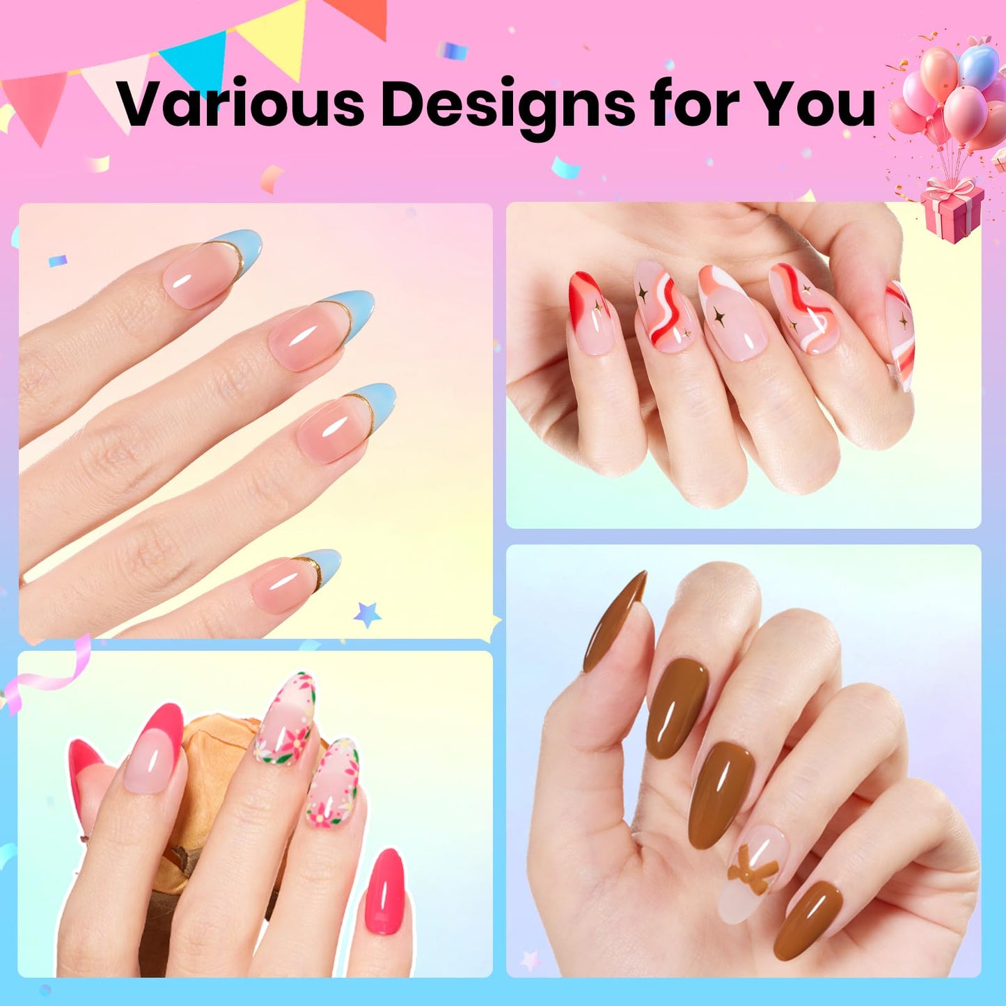 Beetles Gel Nail Polish Kit with U V Light -54 Pcs Gel Nail Kit Four Seasons Glow 32 Colors Set with Everything Base Top Coat Soak Off at Home Nail Kit Salon Manicure Beginner Gifts for Women Girls