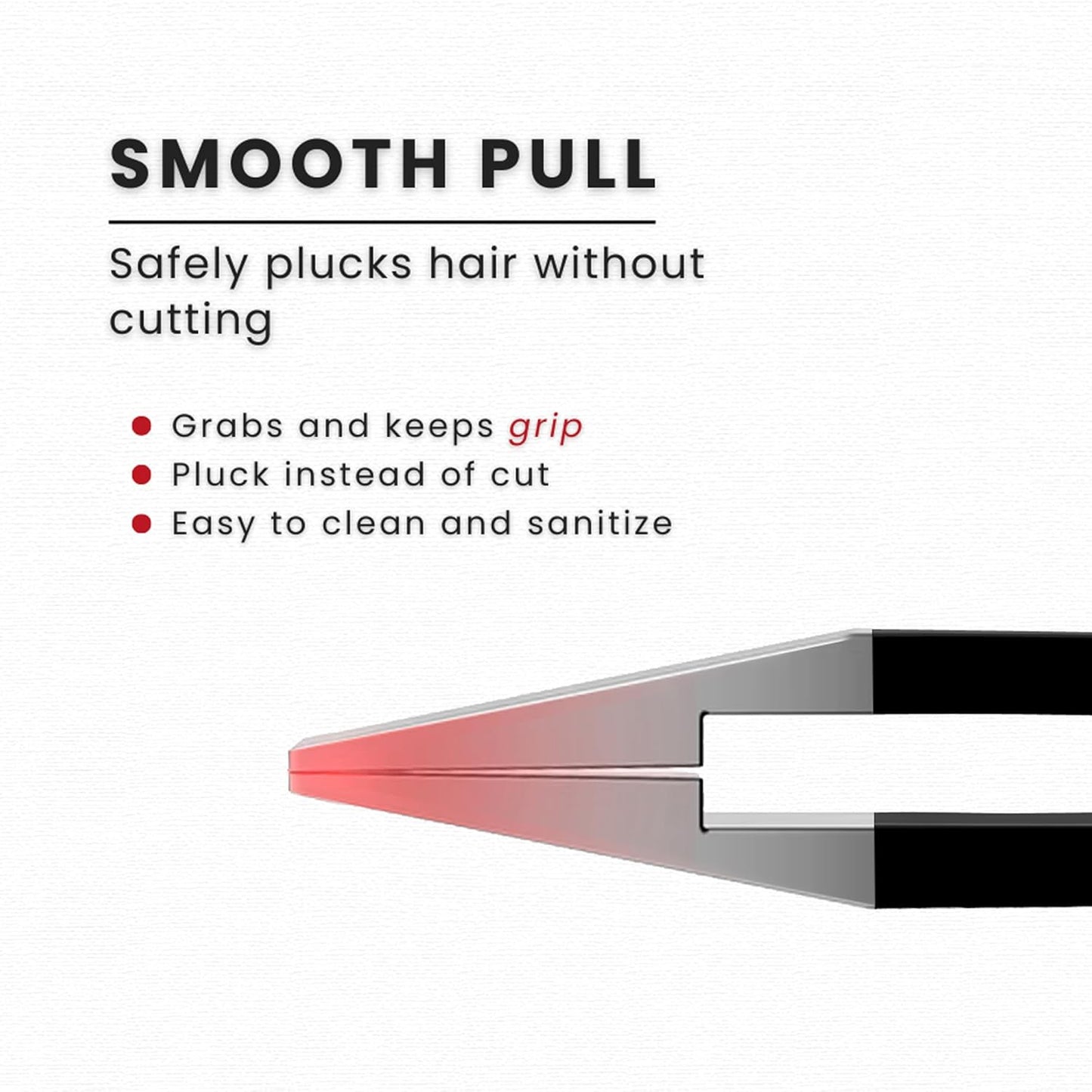 AURAY Stainless Steel Eyebrow Tweezers - Slanted Tip Facial Hair Removal Tool for Men & Women | Black