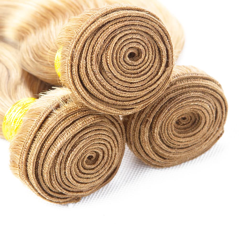 28 30 32 inch Blonde Bundles Human Hair 613 Body Wave Bundles P27613 Human Hair Bundle Two Tone 613 and 27 Color