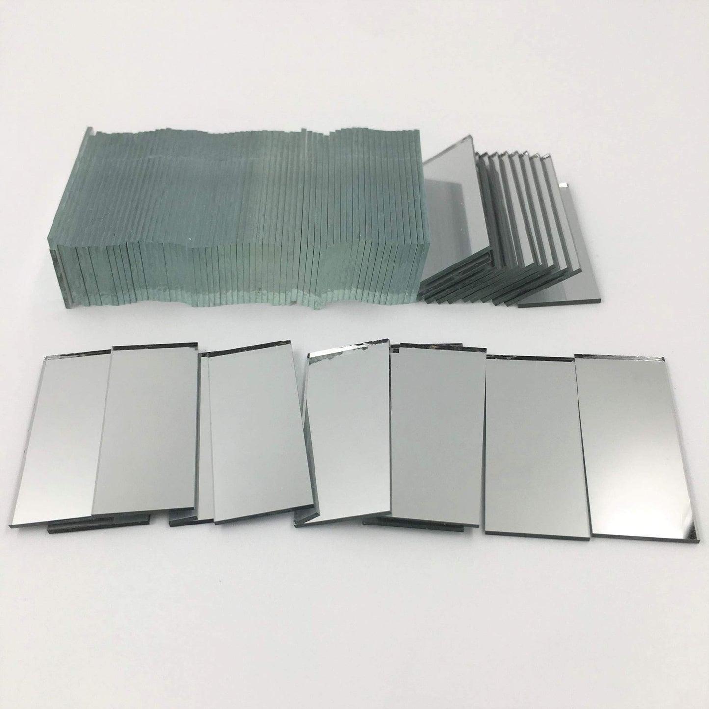 NUORUI Glass Mosaic Rectangles Brick-Shaped Mirror Mosaic Tiles (Pack of 60) (15 x 35 mm)