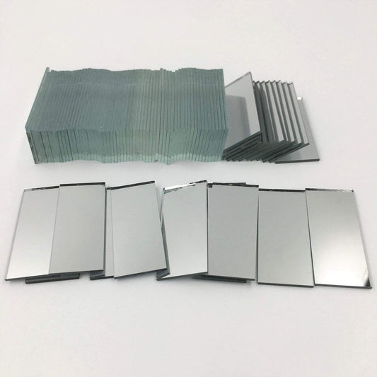 NUORUI Glass Mosaic Rectangles Brick-Shaped Mirror Mosaic Tiles (Pack of 60) (15 x 35 mm)