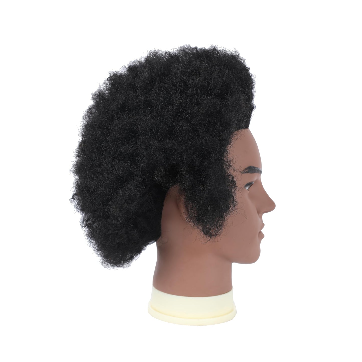 Stancia 6’’ Afro Male Mannequin Head,100% Human Hair Mannequin Head Styling Heads, Manikin Head for Practice Styling Cornrow Braiding with Clamp Stand